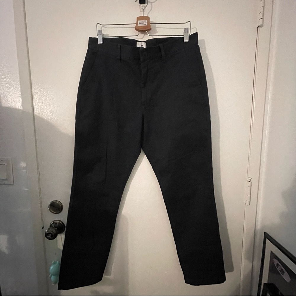 H&M Men's Slim Fit Chino Black Pants